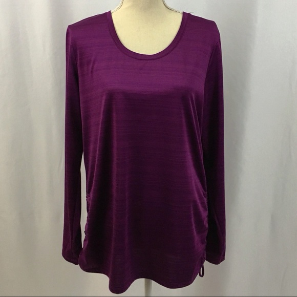 Danskin Now Tops - Danskin Now Plum Workout Shirt Ruched Sides